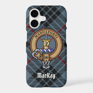 Clan MacKay Crest over Blue Tartan iPhone 17 Case