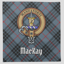 Clan MacKay Crest over Blue Tartan Cloth Napkin