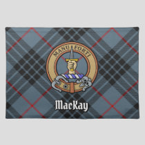 Clan MacKay Crest over Blue Tartan Cloth Placemat