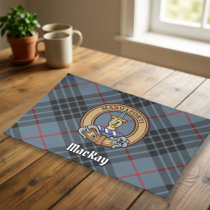 Clan MacKay Crest over Blue Tartan Cloth Placemat