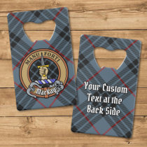 Clan MacKay Crest over Blue Tartan Credit Card Bottle Opener