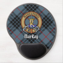 Clan MacKay Crest over Blue Tartan Gel Mouse Pad