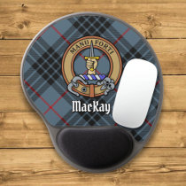 Clan MacKay Crest over Blue Tartan Gel Mouse Pad