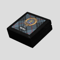 Clan MacKay Crest over Blue Tartan Gift Box