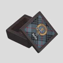 Clan MacKay Crest over Blue Tartan Gift Box