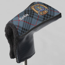 Clan MacKay Crest over Blue Tartan Golf Head Cover