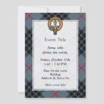 Clan MacKay Crest over Blue Tartan Invitation