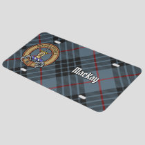 Clan MacKay Crest over Blue Tartan License Plate