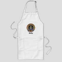 Clan MacKay Crest over Blue Tartan Long Apron