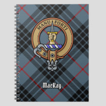 Clan MacKay Crest over Blue Tartan Notebook