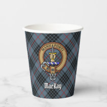 Clan MacKay Crest over Blue Tartan Paper Cups