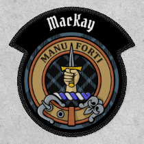 Clan MacKay Crest over Blue Tartan Patch