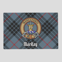 Clan MacKay Crest over Blue Tartan Placemat