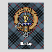 Clan MacKay Crest over Blue Tartan Poster