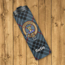 Clan MacKay Crest over Blue Tartan Thermal Tumbler