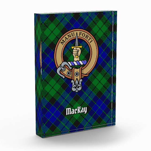 Clan MacKay Crest over Tartan Acrylic Award (Left)