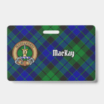 Clan MacKay Crest over Tartan Badge