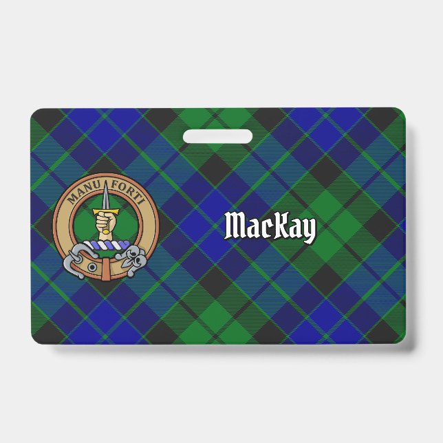 Clan MacKay Crest over Tartan Badge (Front)