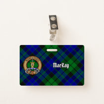 Clan MacKay Crest over Tartan Badge
