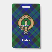 Clan MacKay Crest over Tartan Badge