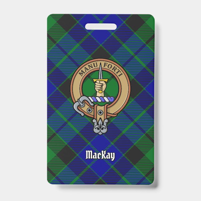 Clan MacKay Crest over Tartan Badge (Front)