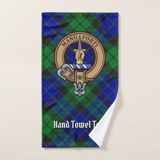 Clan MacKay Crest over Tartan Bath Towel Set (Hand Towel)