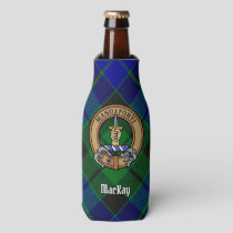 Clan MacKay Crest over Tartan Bottle Cooler