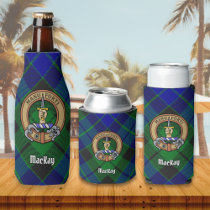 Clan MacKay Crest over Tartan Bottle Cooler