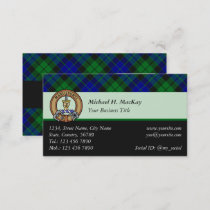 Clan MacKay Crest over Tartan Business Card