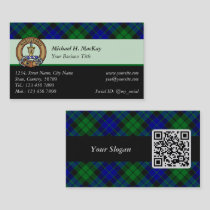 Clan MacKay Crest over Tartan Business Card