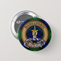 Clan MacKay Crest over Tartan Button