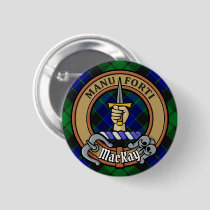 Clan MacKay Crest over Tartan Button