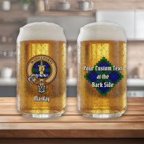 Clan MacKay Crest over Tartan Can Glass