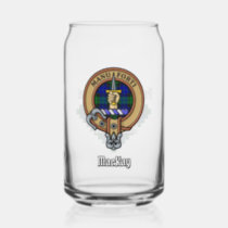 Clan MacKay Crest over Tartan Can Glass