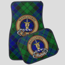 Clan MacKay Crest over Tartan Car Floor Mat