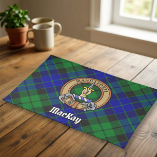 Clan MacKay Crest over Tartan Cloth Placemat