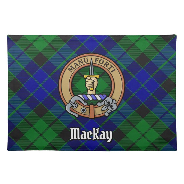 Clan MacKay Crest over Tartan Cloth Placemat (Front)