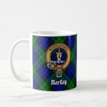 Clan MacKay Crest over Tartan Coffee Mug