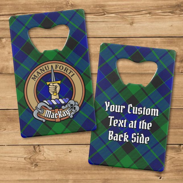 Clan MacKay Crest over Tartan Credit Card Bottle Opener (Creator Uploaded)