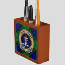 Clan MacKay Crest over Tartan Desk Organizer