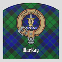 Clan MacKay Crest over Tartan Door Sign