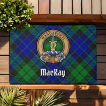 Clan MacKay Crest over Tartan Doormat