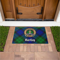 Clan MacKay Crest over Tartan Doormat