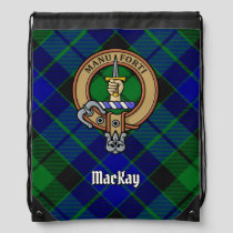 Clan MacKay Crest over Tartan Drawstring Bag