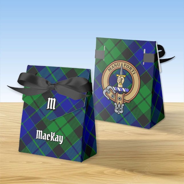 Clan MacKay Crest over Tartan Favor Boxes (Creator Uploaded)