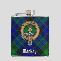 Clan MacKay Crest over Tartan Flask