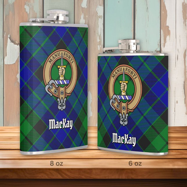 Clan MacKay Crest over Tartan Flask (Creator Uploaded)