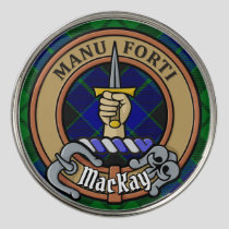 Clan MacKay Crest over Tartan Golf Ball Marker