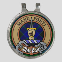 Clan MacKay Crest over Tartan Golf Hat Clip