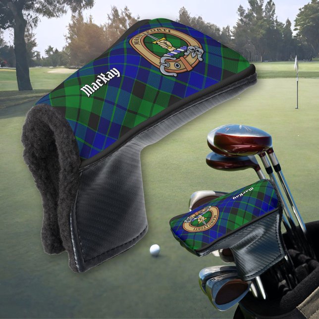 Clan MacKay Crest over Tartan Golf Head Cover (Creator Uploaded)